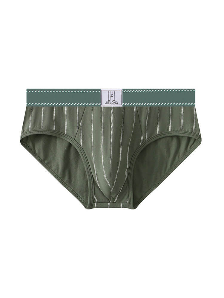 Men's Vertical Stripe Breathable Cotton Briefs
