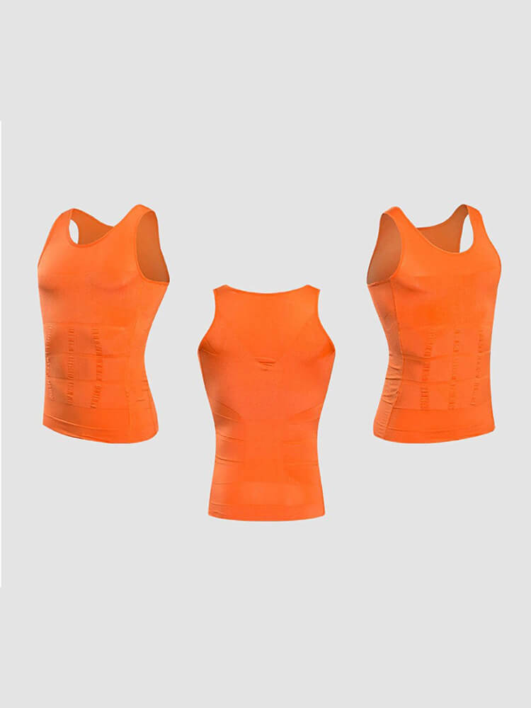 Men's Solid Color Slim Shaping Tummy Control Vest