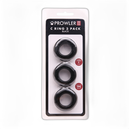 Prowler RED Cock Ring 3 Pack Black