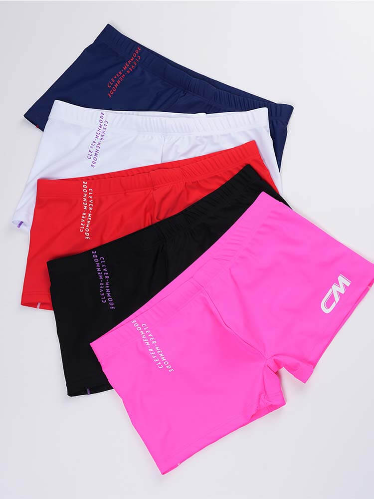 Men's Letter Print Quick-Dry Swim Trunks And Caps