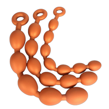 Drake - Silicone Anal Beads - 3 Sizes Anal Balls - Anal Chain with a Pull Ring