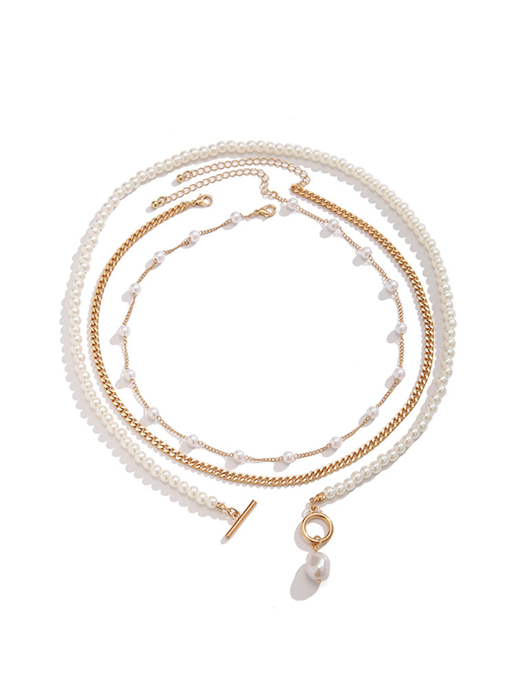 Personalized Pearl Ground Chain Necklace Chain Set
