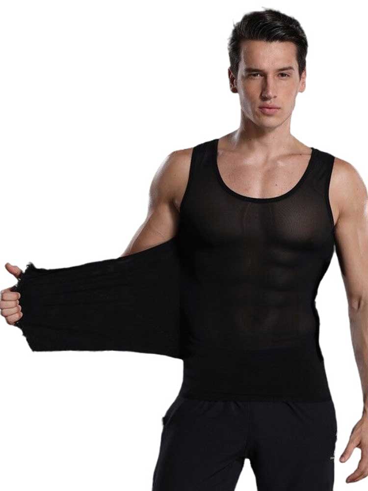 Men's Adjustable Buckle Body Shaping Mesh Vest