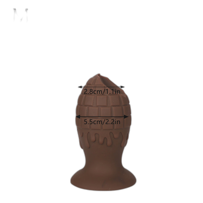 Chocolate Vibrating Anal Plug - Silicone Butt Plug - Anal Sex Toy
