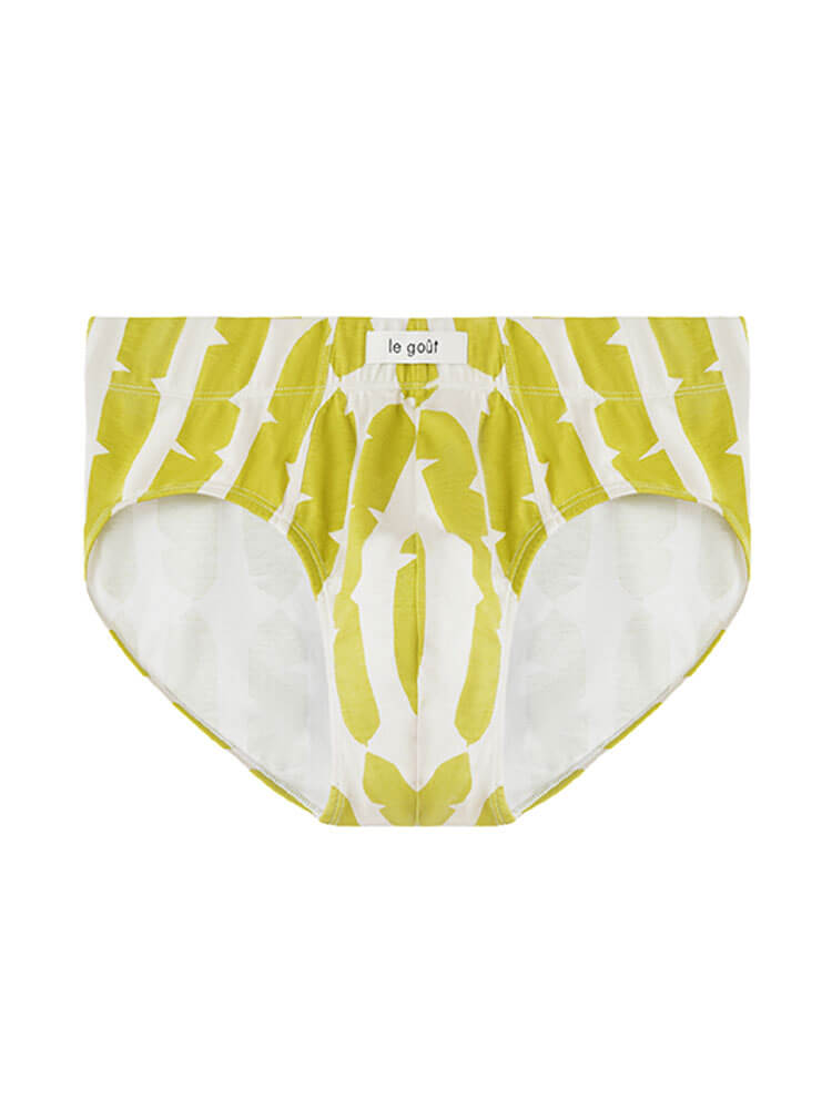 Men's Plant Printed Breathable Cotton Vacation Briefs