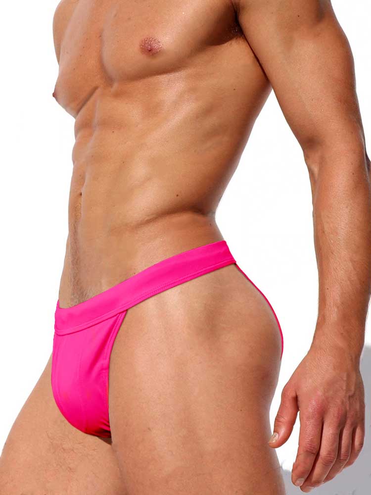 Men's High Cut Half Wrapped Hip Swim Briefs