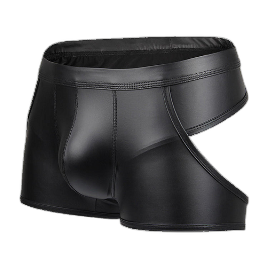 Open-Back Leather Boxer Briefs