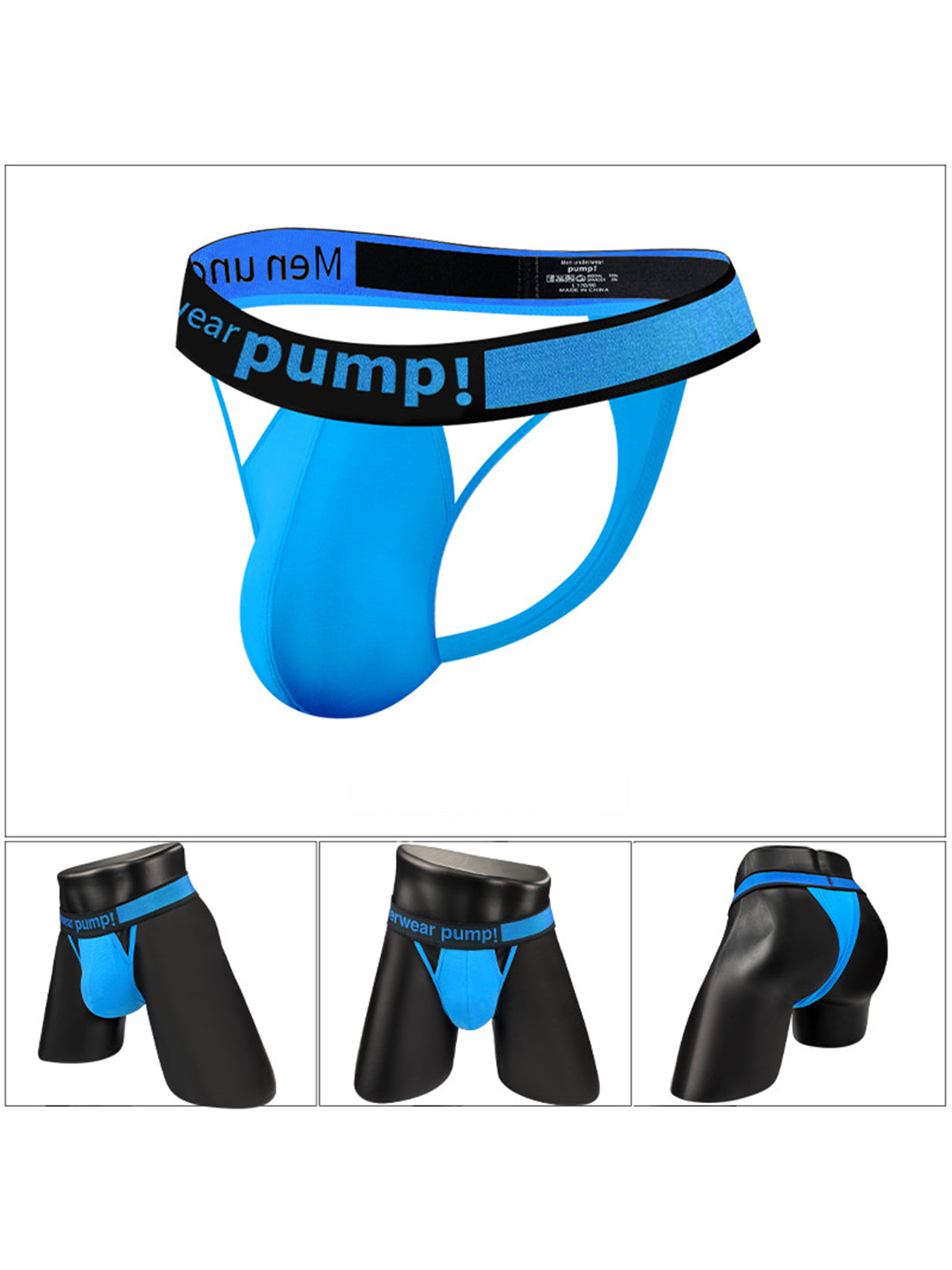 Men's Sexy Butt-Lifting Sporty U-Pouch Large Thong & Strings