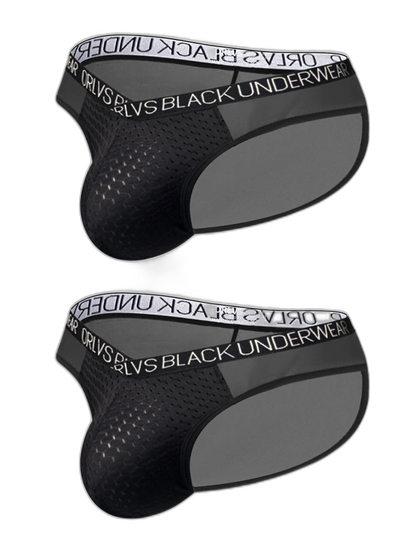 2-Pack Breathable Low Waist U-Convex Semi-Transparent Men's Briefs