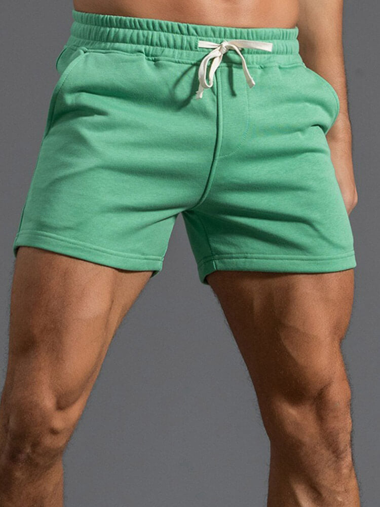 Men's Casual Solid Cotton Gym Shorts