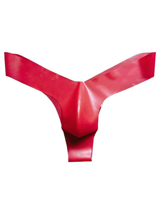 Men's Semi-Transparent Seamless V-Cut Latex Thong