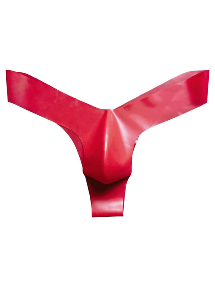 Men's Semi-Transparent Seamless V-Cut Latex Thong