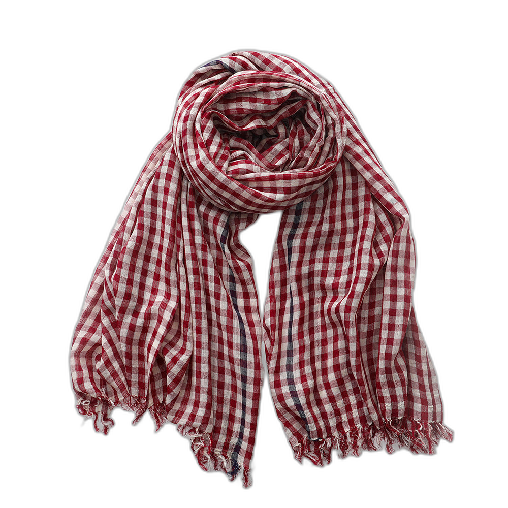 Plaid Cotton Pashmina Scarf