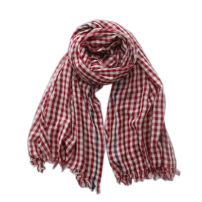 Plaid Cotton Pashmina Scarf