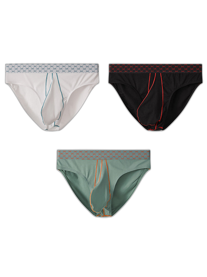 3 Pack Men's Sexy Large Pouch Breathable Comfortable Cotton Briefs