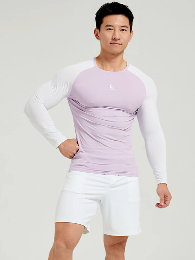 Men's Slim Color-Blocked Top Shorts 2-Piece Set