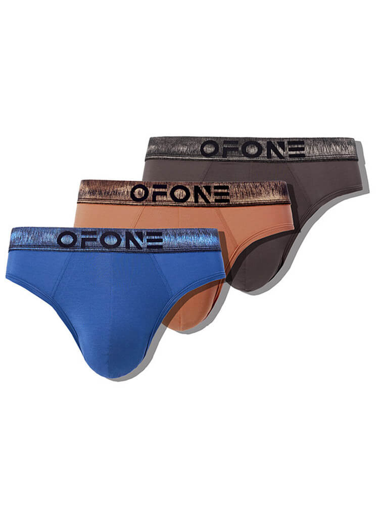 Men's Letter Belt Solid Color Sexy Modal Briefs