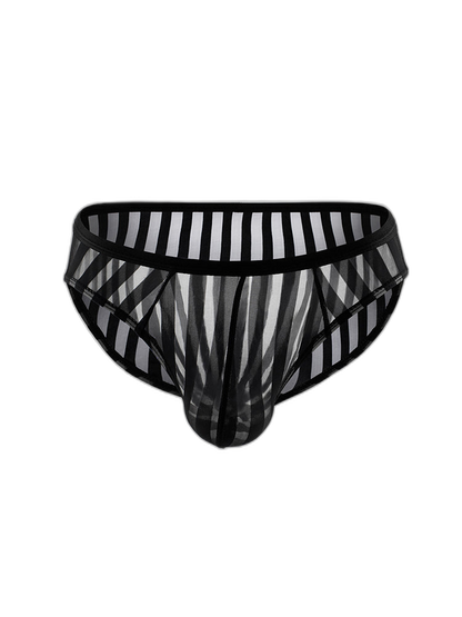 3 Pack Men's Sexy Striped Sheer Mesh Bikini