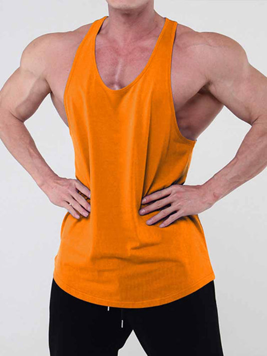 Men's Solid Color Loose Sports Cotton Tank Top