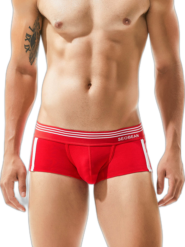 Men's Slim-Fit Cotton Trunks - Low Rise & Lifting Support