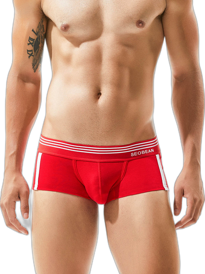Men's Slim-Fit Cotton Trunks - Low Rise & Lifting Support