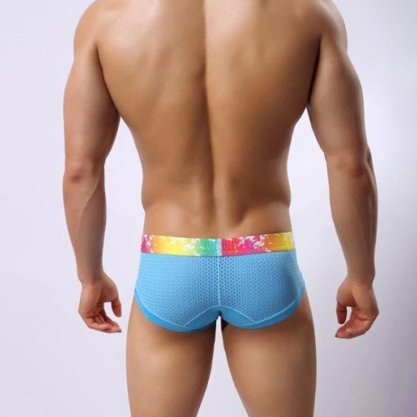 4 Pack Breathable Modal Colored Belt Briefs-rainbow pride underwear