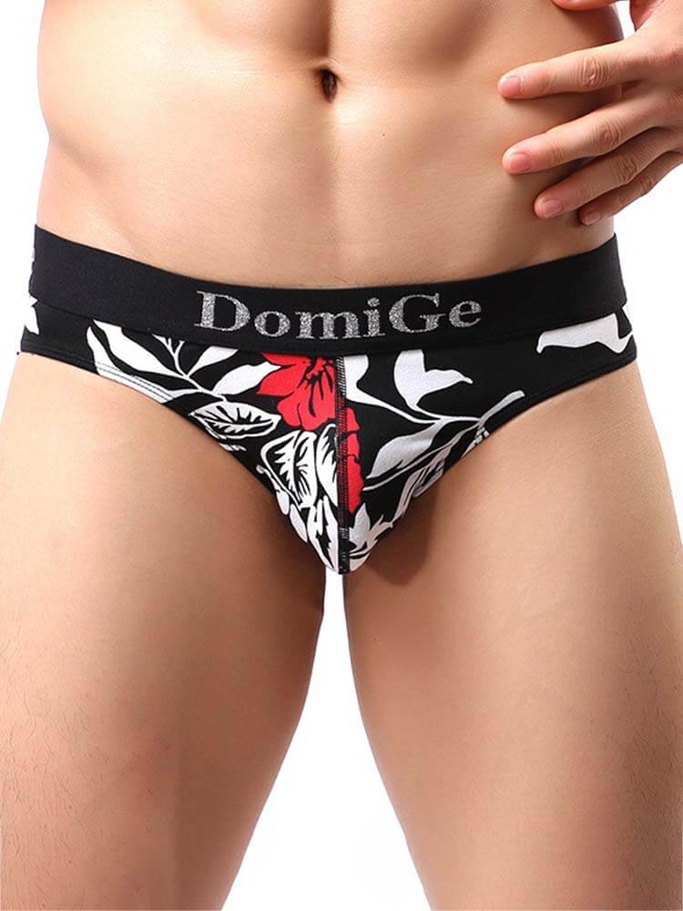 Men's Sexy Personalized Printed Ice Silk Briefs