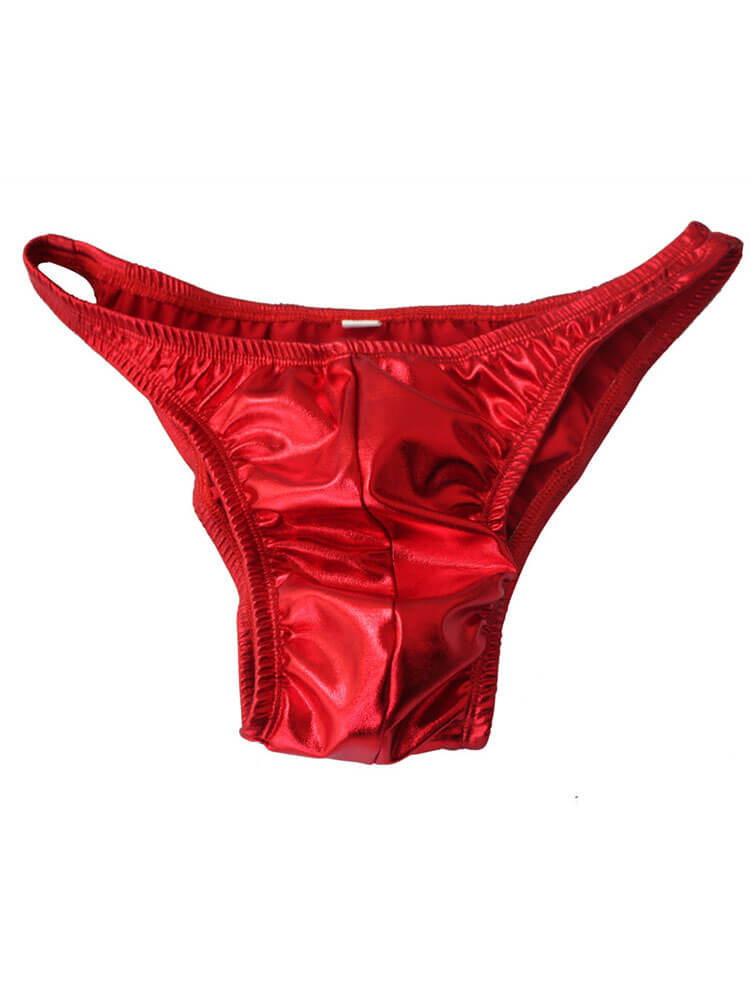 Men's Solid-Color Glossy Bodybuilding Briefs
