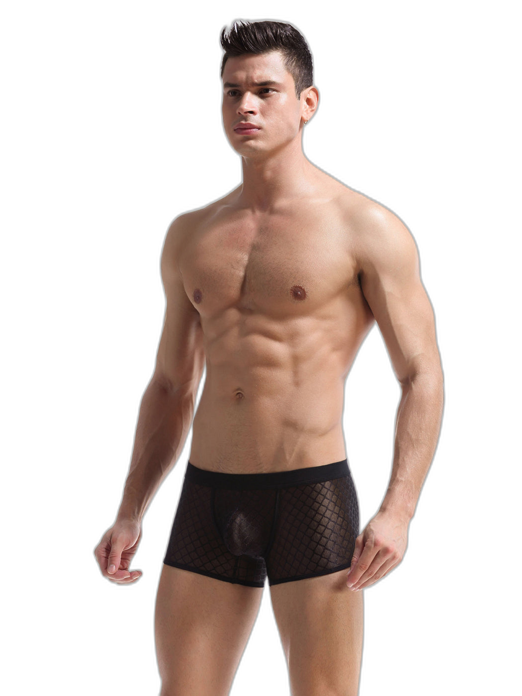 2 Pack Men's Sexy Transparent Mesh Trunks