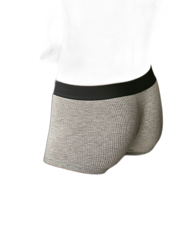 Men's Breathable Threaded Fabric U Convex Trunks