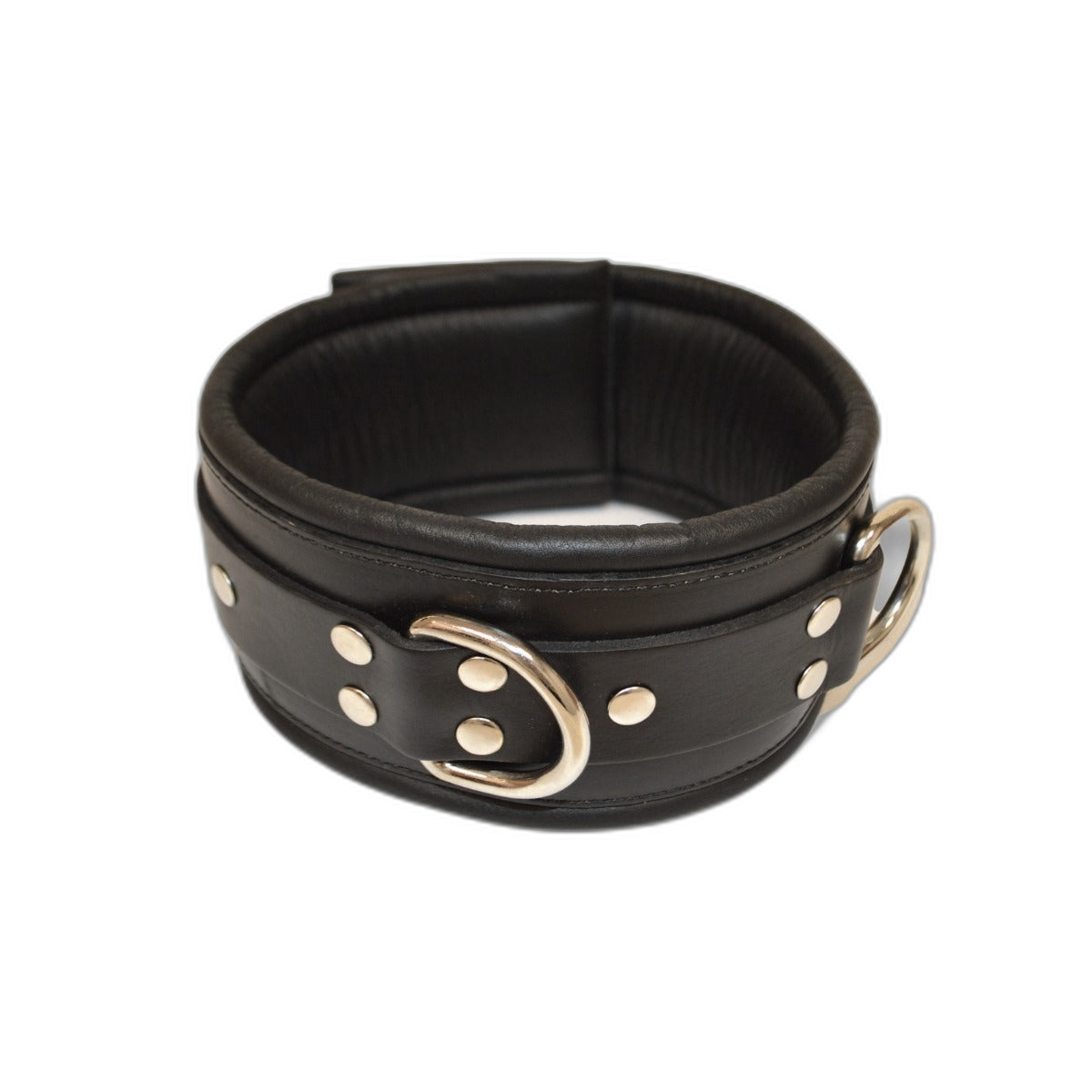 Prowler RED Leather Lockable Collar Black