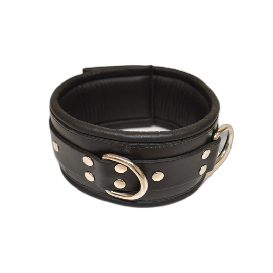 Prowler RED Leather Lockable Collar Black