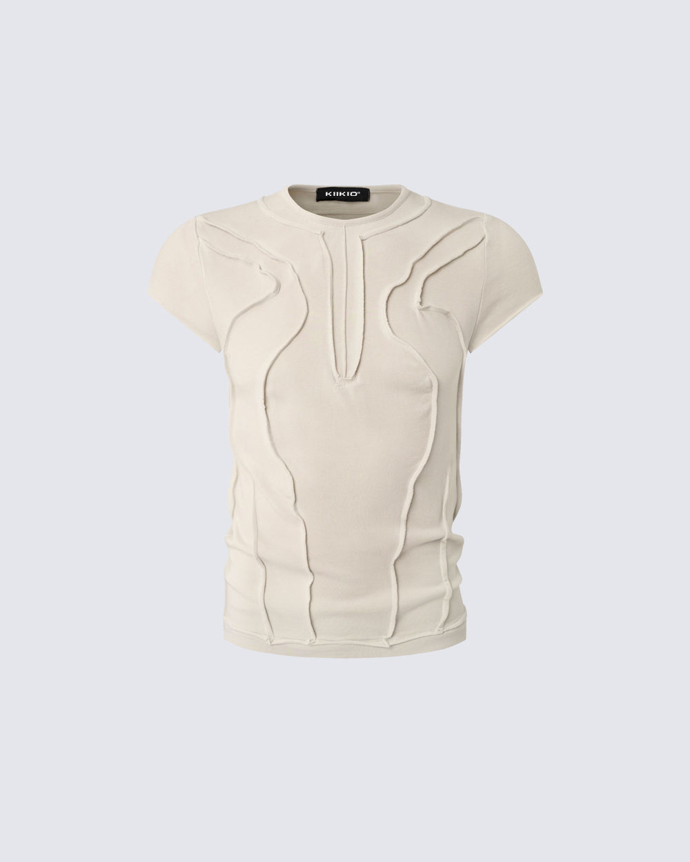 Distressed Casual Pleated Short-Sleeved T-Shirt