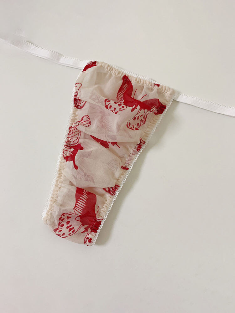 Men's Sexy Floral Print Thin Waist Thong