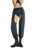 Men's Iridescent Reflective Open-Crotch Pants