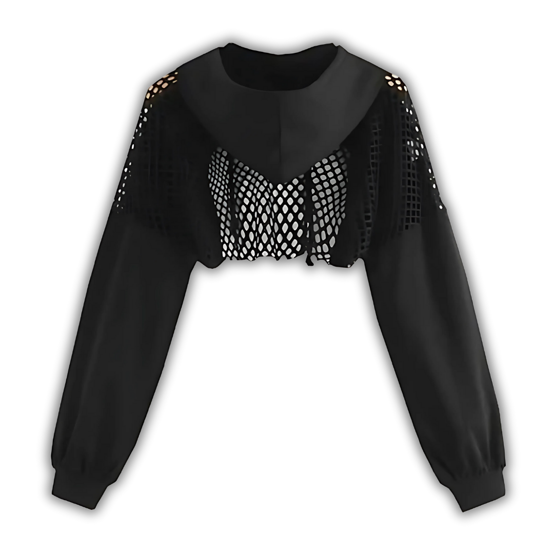 Mesh Cropped Hoodie