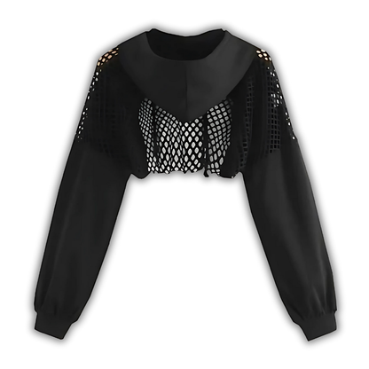 Mesh Cropped Hoodie