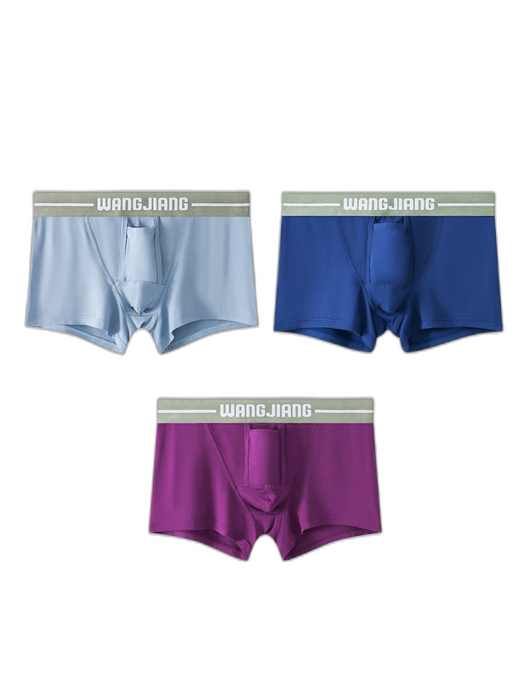 3 Pack Men’s Breathable Trunks with Front Pouch