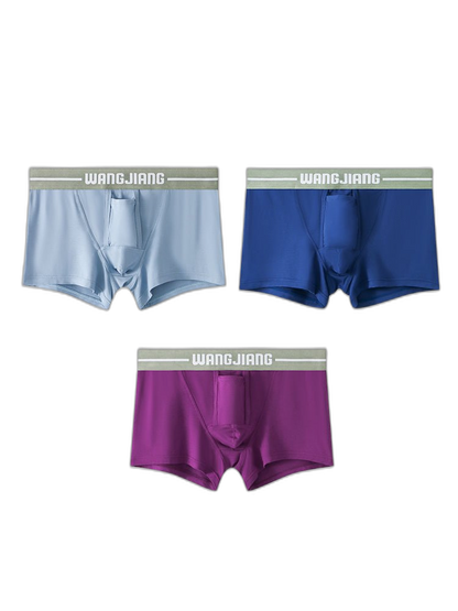 3 Pack Men’s Breathable Trunks with Front Pouch