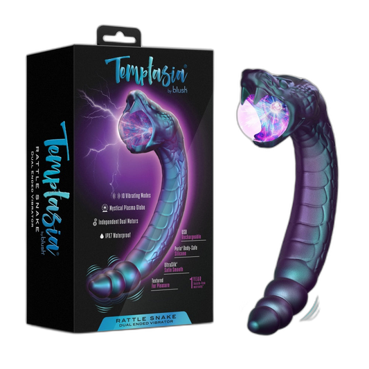 Temptasia Rattlesnake Dual-Ended Vibrator - Plasma Vibrator - Prostate & G Spot Stimulator