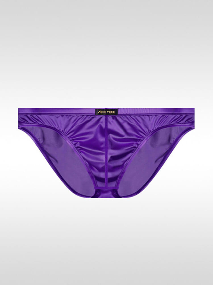 Men's Sexy Silky Thin Breathable Satin Low-Rise Briefs