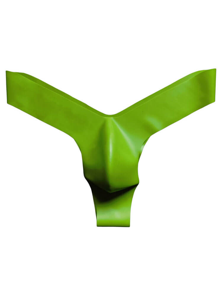 Men's Semi-Transparent Seamless V-Cut Latex Thong