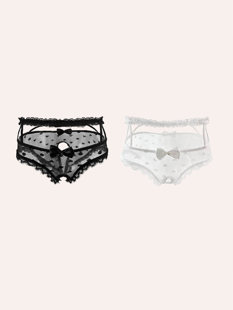 Men's Sexy Soft Lace Trim Hollow Sheer Briefs