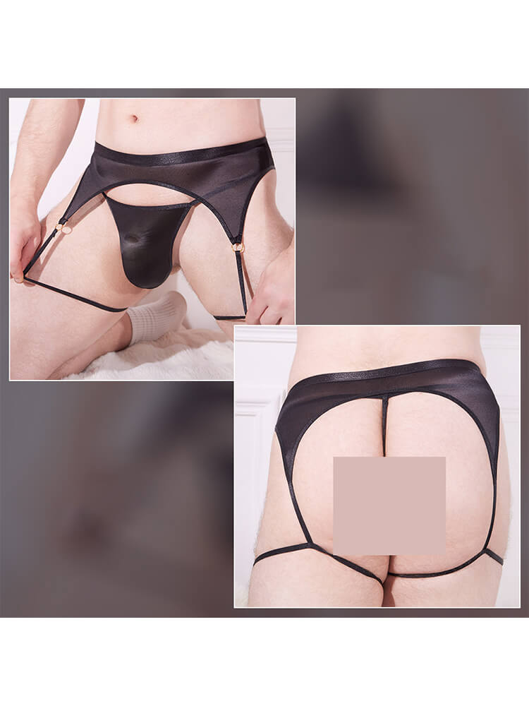 Men's Adjustable Ultra-Thin Breathable Sexy Bra Thong Set