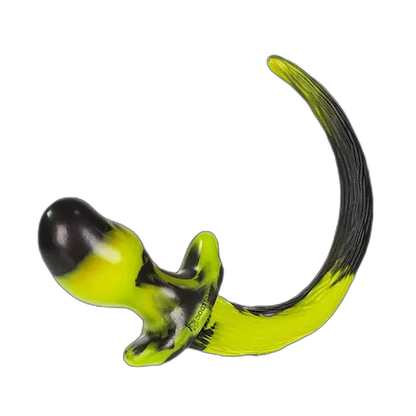 MASTIFF Puppy Tail Butt Plug | Yellow & Black Swirl