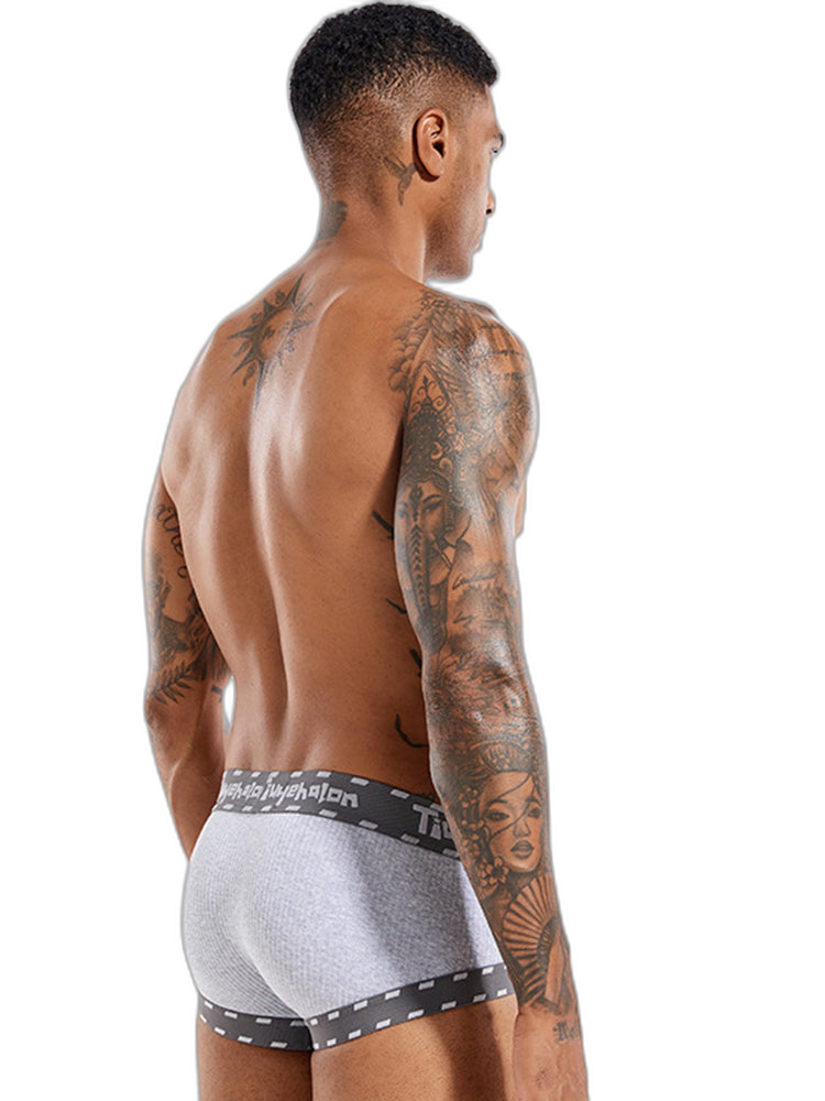 Men's Threaded Fabric Pouch Trunks With Fly