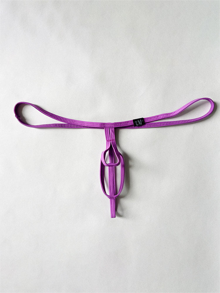 Men's Sexy Elastic Strap Hollow Solid Color Thong