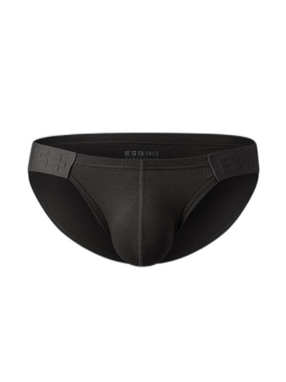 2 Pack Men's Solid Color Low Rise Sweat-Absorbent Large U-Shaped Small Pocket Briefs