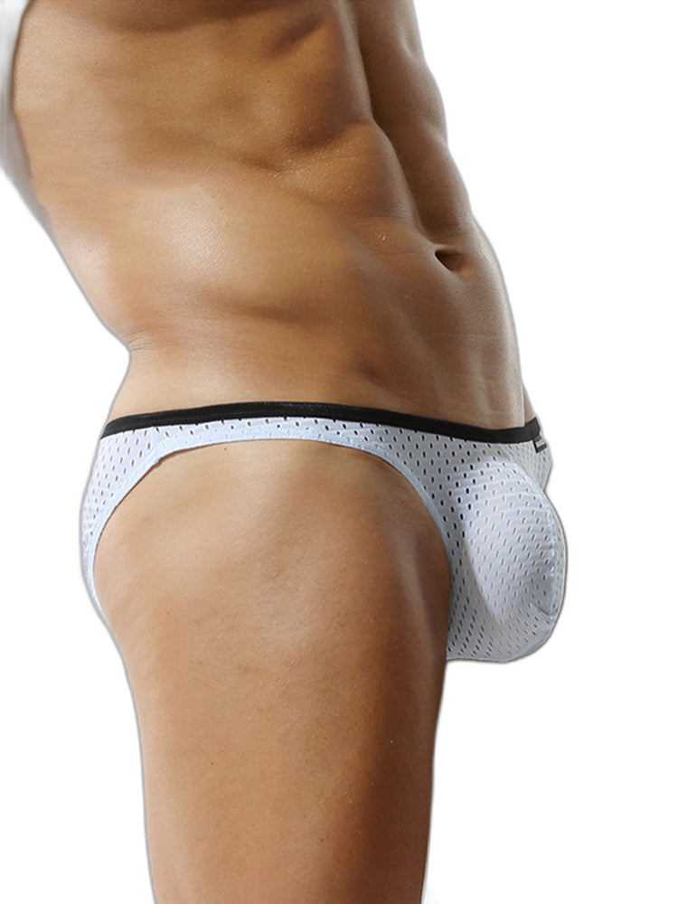 Men's Low-rise Mesh U-shaped Convex Pocket Sports Briefs