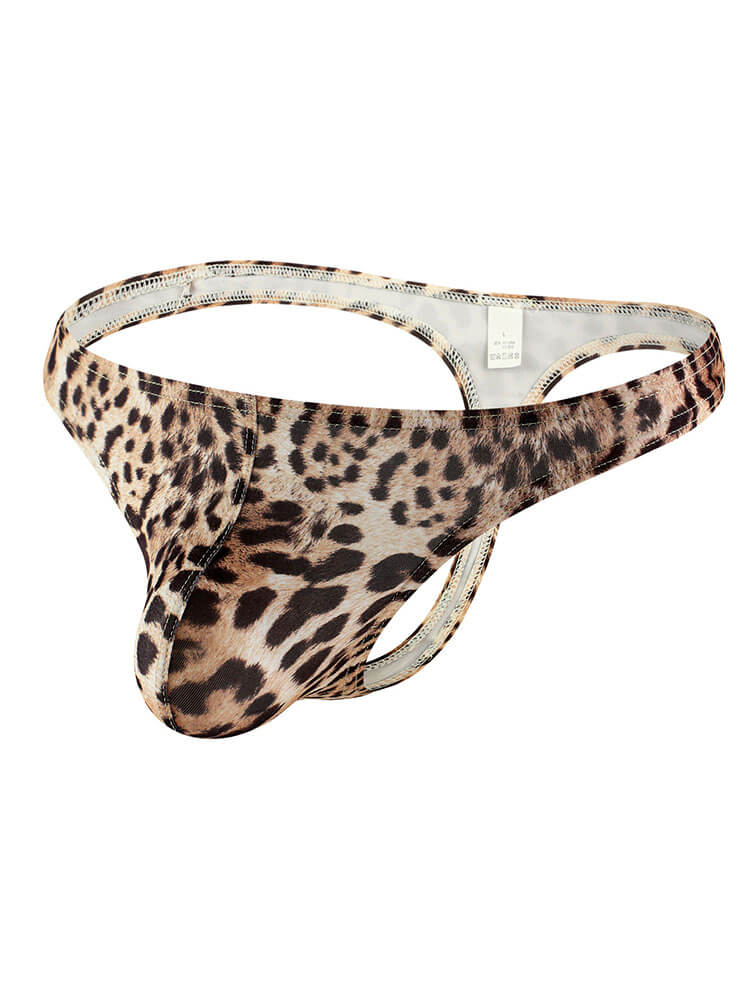 Men's Sexy Leopard Print Low-Rise Pouch Thong